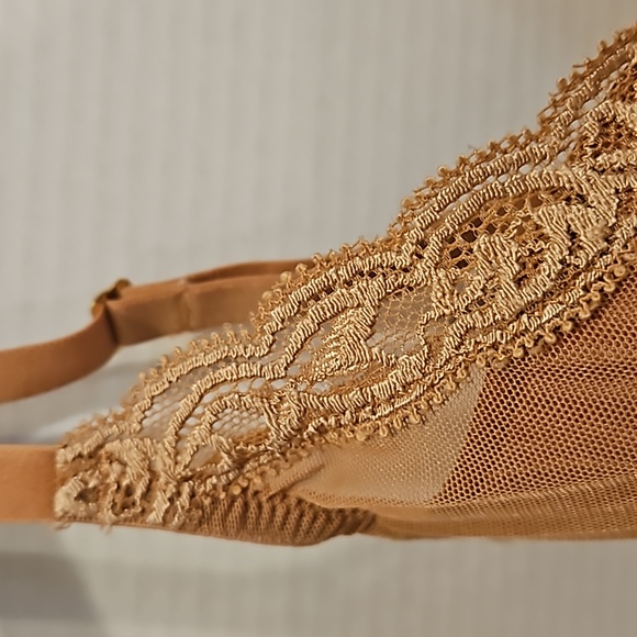 Natori | NWOT Women's Cinnamon Feathers Contour Plunge Lace Bra Sz 30DDD - Picture 3 of 8